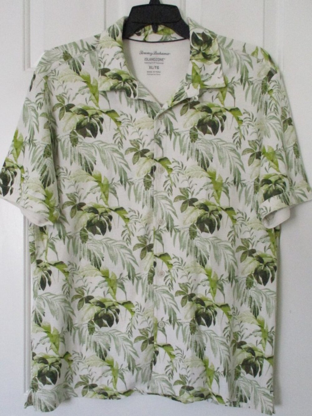 Tommy Bahama Mens S/S Green Pima Cotton Casual Floral Hawaiian Shirt - Size XL